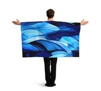 LMNGH Abstract Blue Flag Cape with Sleeves for Adults, Wearable Flag Cloak Lightweight Body Flag Cloak Outfits Costume Accessories for Party Favors Celebrations