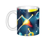 LMNGH Abstract Science Chemistry Ceramic Coffee Mug 11oz Novelty Tea Cup With Handle Coffee Cup For Men Women Office Work