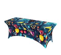 LMNGH Abstract Science Chemistry Decorative Tablecloth Protector for Wedding, Banquet & Parties6FT Spandex Rectangle Tablecloths, Stretch Washable Table Cloth Wrinkle Free Patio Table Cover
