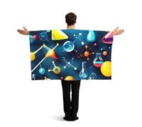 LMNGH Abstract Science Chemistry Flag Cape with Sleeves for Adults, Wearable Flag Cloak Lightweight Body Flag Cloak Outfits Costume Accessories for Party Favors Celebrations