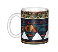 LMNGH African Ethnic Pattern Ceramic Coffee Mug 11oz Novelty Tea Cup With Handle Coffee Cup For Men Women Office Work