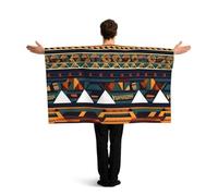 LMNGH African Ethnic Pattern Flag Cape with Sleeves for Adults, Wearable Flag Cloak Lightweight Body Flag Cloak Outfits Costume Accessories for Party Favors Celebrations