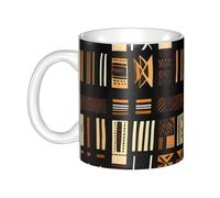 LMNGH African Mud Cloth Tribal Ceramic Coffee Mug 11oz Novelty Tea Cup With Handle Coffee Cup For Men Women Office Work
