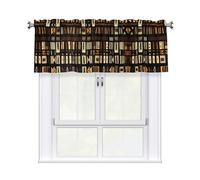 LMNGH African Mud Cloth Tribal Curtain Valance for Windows,Kitchen Window Curtains Blackout Drapes Window Treatments Decorative Rod Pocket Short Curtain for Living Room Bedroom,54" W x 18" L