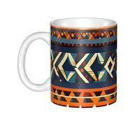 LMNGH African National Patterns Ceramic Coffee Mug 11oz Novelty Tea Cup With Handle Coffee Cup For Men Women Office Work
