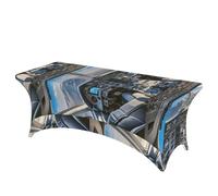 LMNGH Airplane Cockpit Decorative Tablecloth Protector for Wedding, Banquet & Parties6FT Spandex Rectangle Tablecloths, Stretch Washable Table Cloth Wrinkle Free Patio Table Cover