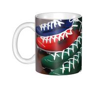 LMNGH American Football Laces Ceramic Coffee Mug 11oz Novelty Tea Cup With Handle Coffee Cup For Men Women Office Work