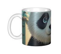 LMNGH Anime Panda Face Ceramic Coffee Mug 11oz Novelty Tea Cup With Handle Coffee Cup For Men Women Office Work