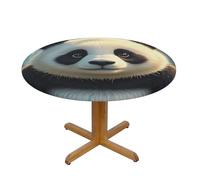 LMNGH Anime Panda Round Spandex Tablecloth 55 Inch, Elastic Fitted Waterproof Tablecloths Stretch Washable Picnic Table Cover for Camping, Dining, Indoor and Outdoor