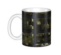 LMNGH Army Digital Camouflage Ceramic Coffee Mug 11oz Novelty Tea Cup With Handle Coffee Cup For Men Women Office Work