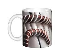 LMNGH Baseball Lace Close Up Ceramic Coffee Mug 11oz Novelty Tea Cup With Handle Coffee Cup For Men Women Office Work