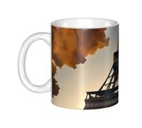 LMNGH Beautiful Eiffel Tower Paris Ceramic Coffee Mug 11oz Novelty Tea Cup With Handle Coffee Cup For Men Women Office Work