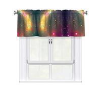 LMNGH Beautiful Galaxy Curtain Valance for Windows,Kitchen Window Curtains Blackout Drapes Window Treatments Decorative Rod Pocket Short Curtain for Living Room Bedroom,54" W x 18" L