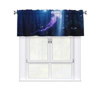 LMNGH Beautiful Jellyfish Curtain Valance for Windows,Kitchen Window Curtains Blackout Drapes Window Treatments Decorative Rod Pocket Short Curtain for Living Room Bedroom,54" W x 18" L