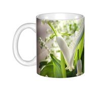 LMNGH Bell Orchid Print Ceramic Coffee Mug 11oz Novelty Tea Cup With Handle Coffee Cup For Men Women Office Work
