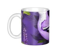 LMNGH Bird In Purple Lavender Floral Flowers Ceramic Coffee Mug 11oz Novelty Tea Cup With Handle Coffee Cup For Men Women Office Work