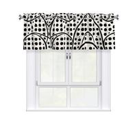 LMNGH Black and White Cow Print Curtain Valance for Windows,Kitchen Window Curtains Blackout Drapes Window Treatments Decorative Rod Pocket Short Curtain for Living Room Bedroom,54" W x 18" L