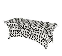 LMNGH Black and White Cow Print Decorative Tablecloth Protector for Wedding, Banquet & Parties6FT Spandex Rectangle Tablecloths, Stretch Washable Table Cloth Wrinkle Free Patio Table Cover