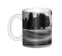LMNGH Black And White Golfs Ceramic Coffee Mug 11oz Novelty Tea Cup With Handle Coffee Cup For Men Women Office Work