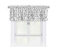 LMNGH Black and White Polka Dot Curtain Valance for Windows,Kitchen Window Curtains Blackout Drapes Window Treatments Decorative Rod Pocket Short Curtain for Living Room Bedroom,54" W x 18" L