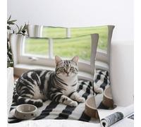LMNGH Black and White Stripe Plush Throw Pillow Covers 26"X26",Soft Cozy Couch Cushion Covers Decorative Pillow Cases for Holiday Home Bedroom Sofa Decors