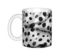LMNGH Black Polka Dot Ceramic Coffee Mug 11oz Novelty Tea Cup With Handle Coffee Cup For Men Women Office Work