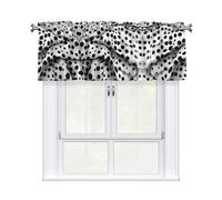 LMNGH Black Polka Dot Curtain Valance for Windows,Kitchen Window Curtains Blackout Drapes Window Treatments Decorative Rod Pocket Short Curtain for Living Room Bedroom,54" W x 18" L