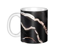LMNGH Black Rose Gold Marble - Ceramic Coffee Mug 11oz Novelty Tea Cup With Handle Coffee Cup For Men Women Office Work