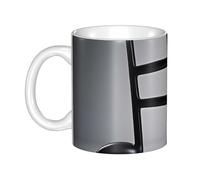 LMNGH Black White Music Note Ceramic Coffee Mug 11oz Novelty Tea Cup With Handle Coffee Cup For Men Women Office Work