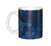 LMNGH Blue Galaxy Ceramic Coffee Mug 11oz Novelty Tea Cup With Handle Coffee Cup For Men Women Office Work