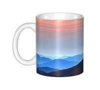 LMNGH Blue Ridge Mountains Ceramic Coffee Mug 11oz Novelty Tea Cup With Handle Coffee Cup For Men Women Office Work