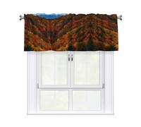 LMNGH Blue Ridge Parkway Mountains Curtain Valance for Windows,Kitchen Window Curtains Blackout Drapes Window Treatments Decorative Rod Pocket Short Curtain for Living Room Bedroom,54" W x 18" L