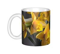 LMNGH Bouquet Of Daffodils Ceramic Coffee Mug 11oz Novelty Tea Cup With Handle Coffee Cup For Men Women Office Work