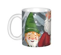 LMNGH Christmas Traditional Gnome Ceramic Coffee Mug 11oz Novelty Tea Cup With Handle Coffee Cup For Men Women Office Work