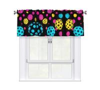 LMNGH Colorful Polka Dot Curtain Valance for Windows,Kitchen Window Curtains Blackout Drapes Window Treatments Decorative Rod Pocket Short Curtain for Living Room Bedroom,54" W x 18" L