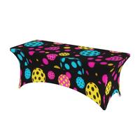 LMNGH Colorful Polka Dot Decorative Tablecloth Protector for Wedding, Banquet & Parties6FT Spandex Rectangle Tablecloths, Stretch Washable Table Cloth Wrinkle Free Patio Table Cover