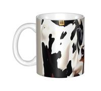 LMNGH Cow Black And White Spot Ceramic Coffee Mug 11oz Novelty Tea Cup With Handle Coffee Cup For Men Women Office Work