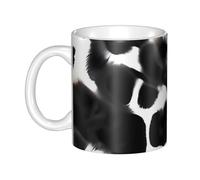LMNGH Cow Fur Print Ceramic Coffee Mug 11oz Novelty Tea Cup With Handle Coffee Cup For Men Women Office Work