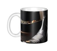 LMNGH Cowboy Black Hat Western Boots Ceramic Coffee Mug 11oz Novelty Tea Cup With Handle Coffee Cup For Men Women Office Work