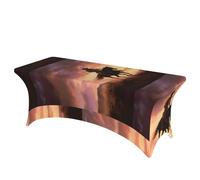LMNGH Cowboy West Decorative Tablecloth Protector for Wedding, Banquet & Parties6FT Spandex Rectangle Tablecloths, Stretch Washable Table Cloth Wrinkle Free Patio Table Cover