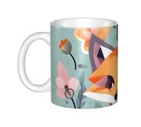 LMNGH Cute Animal Fox Flowers Ceramic Coffee Mug 11oz Novelty Tea Cup With Handle Coffee Cup For Men Women Office Work