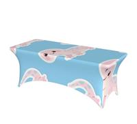 LMNGH Cute Axolotl Print Decorative Tablecloth Protector for Wedding, Banquet & Parties6FT Spandex Rectangle Tablecloths, Stretch Washable Table Cloth Wrinkle Free Patio Table Cover