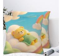 LMNGH Cute Bear Plush Throw Pillow Covers 22"X22",Soft Cozy Couch Cushion Covers Decorative Pillow Cases for Holiday Home Bedroom Sofa Decors