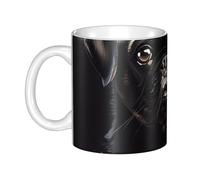 LMNGH Cute Black Pug Dog Ceramic Coffee Mug 11oz Novelty Tea Cup With Handle Coffee Cup For Men Women Office Work