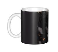 LMNGH Cute Black Pug Dog-Standard-Scale Ceramic Coffee Mug 11oz Novelty Tea Cup With Handle Coffee Cup For Men Women Office Work