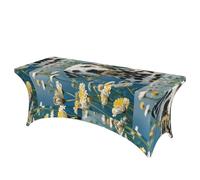 LMNGH Cute Dalmatian Decorative Tablecloth Protector for Wedding, Banquet & Parties6FT Spandex Rectangle Tablecloths, Stretch Washable Table Cloth Wrinkle Free Patio Table Cover