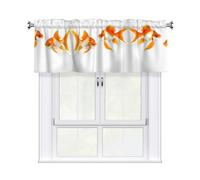 LMNGH Cute Goldfish Curtain Valance for Windows,Kitchen Window Curtains Blackout Drapes Window Treatments Decorative Rod Pocket Short Curtain for Living Room Bedroom,54" W x 18" L
