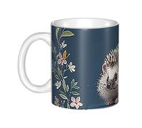 LMNGH Cute Little Hedgehog Ceramic Coffee Mug 11oz Novelty Tea Cup With Handle Coffee Cup For Men Women Office Work
