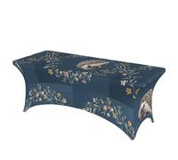 LMNGH Cute Little Hedgehog Decorative Tablecloth Protector for Wedding, Banquet & Parties6FT Spandex Rectangle Tablecloths, Stretch Washable Table Cloth Wrinkle Free Patio Table Cover