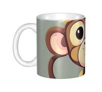 LMNGH Cute Monkey Ceramic Coffee Mug 11oz Novelty Tea Cup With Handle Coffee Cup For Men Women Office Work